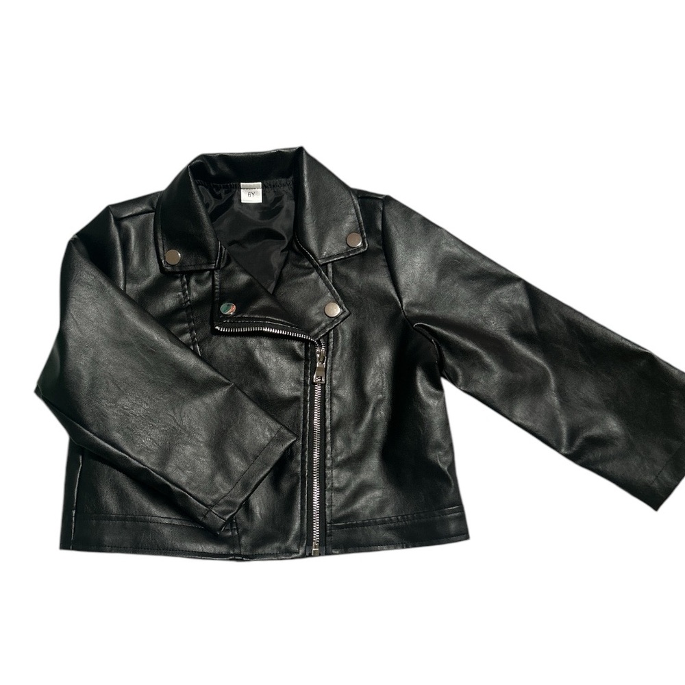 NWT. Kid’s Black Leather Jacket size 6